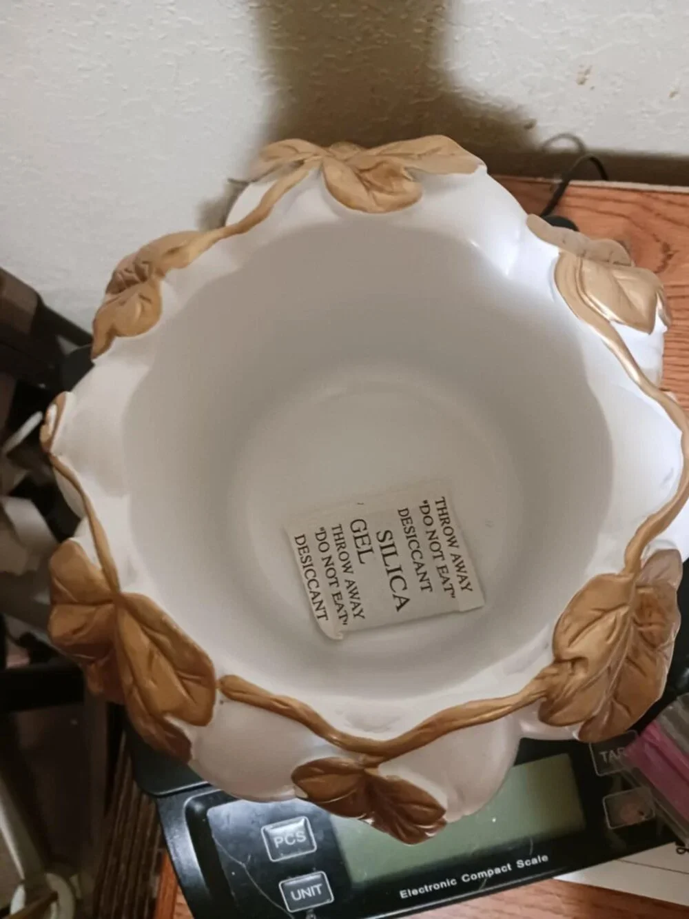 Yankee Candle White Pumpkin Resin Jar Candle Holder Centerpiece White & Gold New - Picture 7 of 9